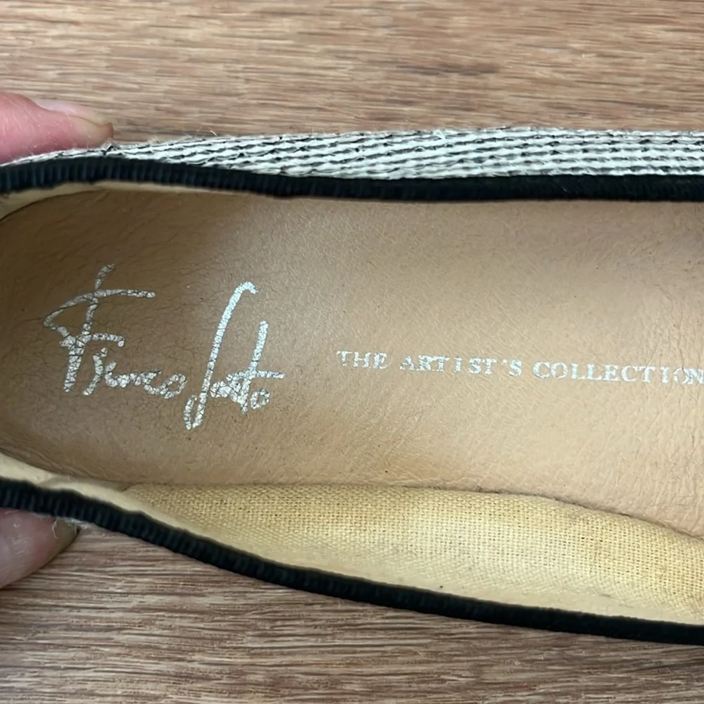 Franco Sarto black/white with clear sequin sparkles, size 8